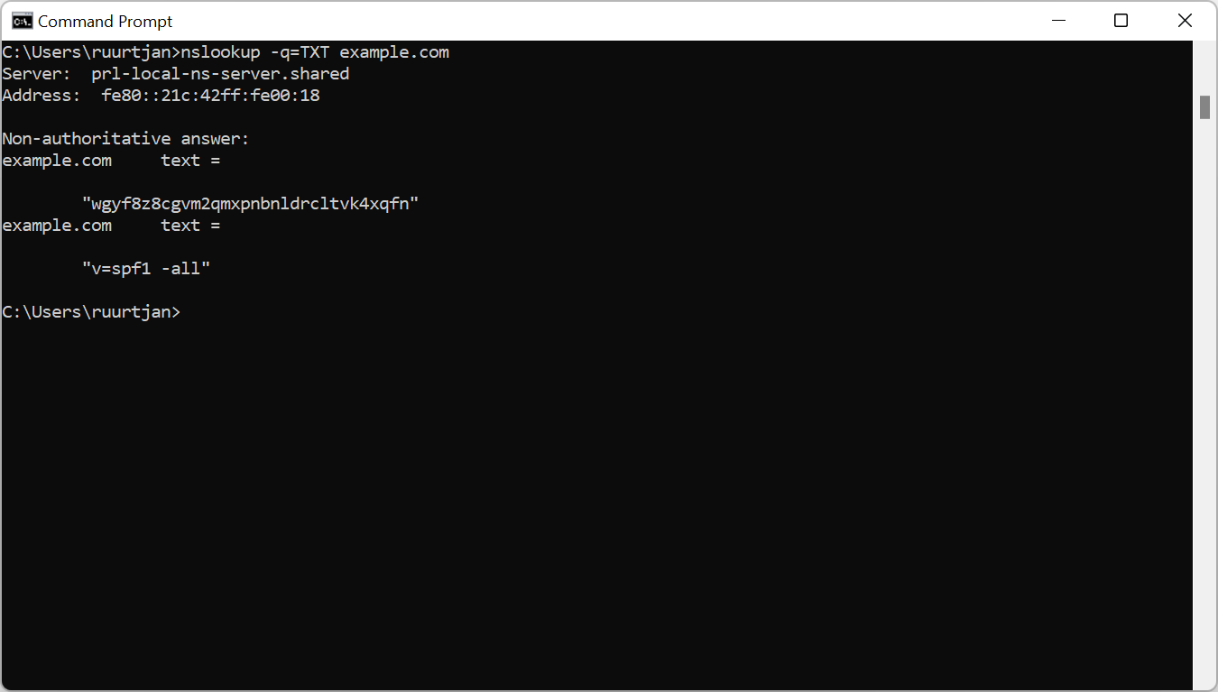 SPF lookup in Windows